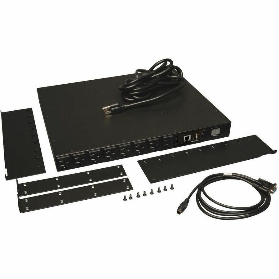 Eaton 1.4kW Single-Phase Switched PDU - LX Interface, 120V Outlets (16 5-15R), 5-15P, 120V Input, 12 ft. (3.66 m) Cord, 1U Rack-Mount, TAA — PDUMH15NET
