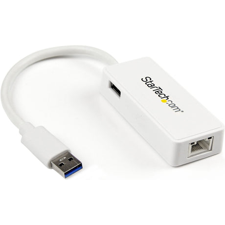 StarTech.com USB 3.0 to Gigabit Ethernet Adapter NIC w/ USB Port - White — USB31000SPTW