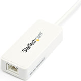 StarTech.com USB 3.0 to Gigabit Ethernet Adapter NIC w/ USB Port - White — USB31000SPTW