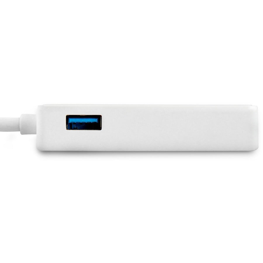 StarTech.com USB 3.0 to Gigabit Ethernet Adapter NIC w/ USB Port - White — USB31000SPTW