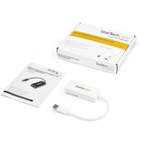 StarTech.com USB 3.0 to Gigabit Ethernet Adapter NIC w/ USB Port - White — USB31000SPTW