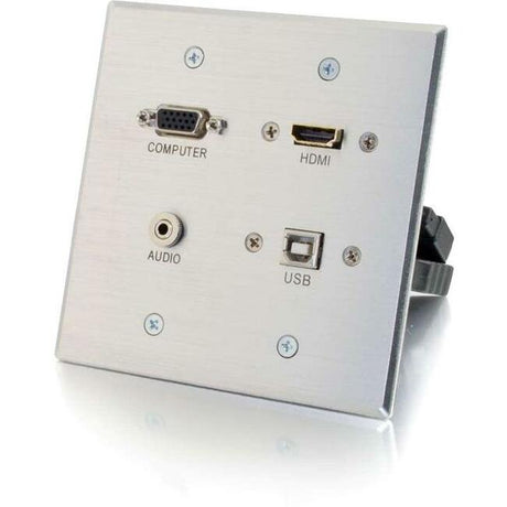 C2G HDMI, VGA, 3.5mm Audio and USB Pass Through Wall Plate - Double Gang — 39703