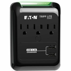 Eaton Tripp Lite Series Protect It! 3-Outlet Surge Protector, Direct Plug-In, 540 Joules, 3.4 A USB Charger, Diagnostic LED — SK30USB