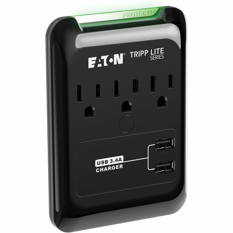 Eaton Tripp Lite Series Protect It! 3-Outlet Surge Protector, Direct Plug-In, 540 Joules, 3.4 A USB Charger, Diagnostic LED — SK30USB