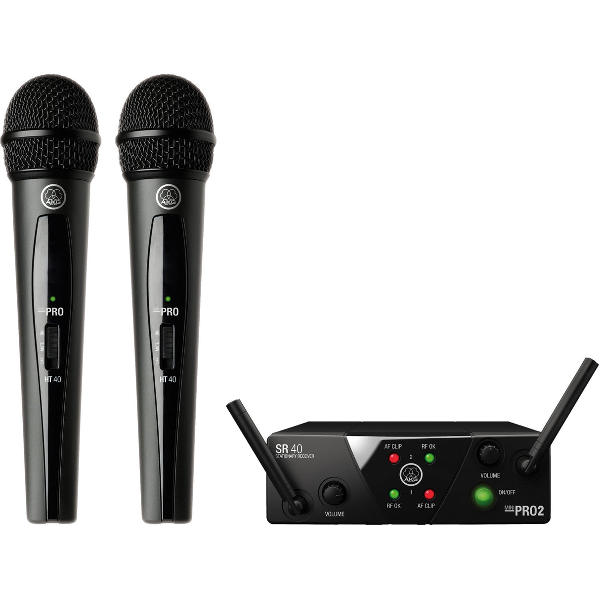 AKG WMS40 Mini Dual Vocal Set Wireless Microphone System — 3350X00060