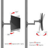 SIIG Articulating Full Motion LCD / TV Monitor Mount - 13" to 27" — CE-MT1B12-S2