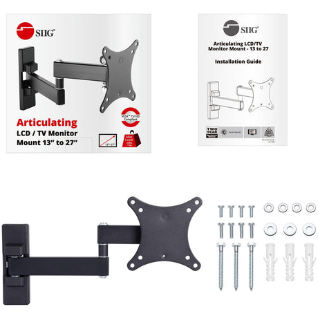 SIIG Articulating Full Motion LCD / TV Monitor Mount - 13" to 27" — CE-MT1B12-S2
