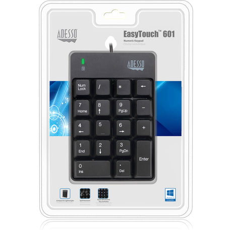 Adesso USB Spill Resistant 18-Key Numeric Keypad — AKB-601UB