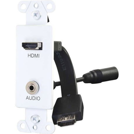 C2G Decorative Wall Plate with HDMI Pigtail and 3.5mm White — 39872