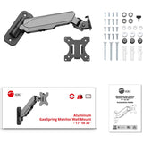 Aluminum Wall Mount Gas Spring Monitor Arm - 17" to 32" — CE-MT2K12-S1