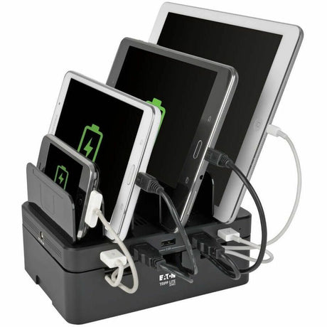 Eaton Tripp Lite Series 5-Port USB Charging Station with Built-In Device Storage, 12V 4A (48W) USB Charger Output — U280-005-ST