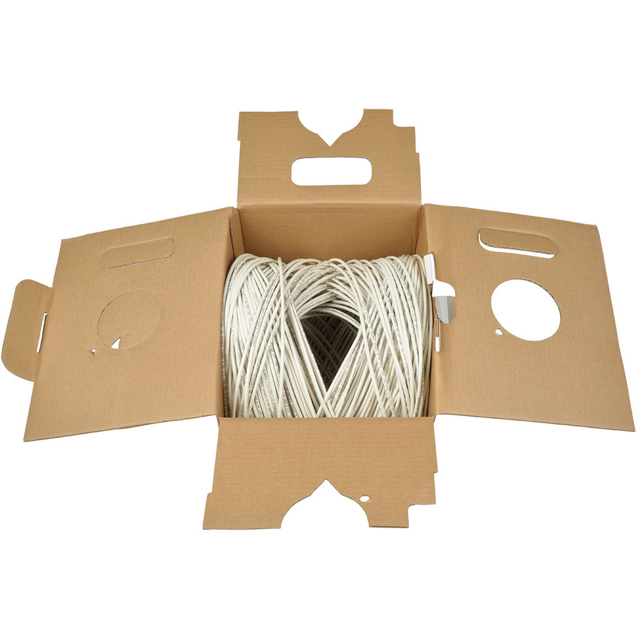 Eaton Tripp Lite Series Cat5e 350 MHz Solid Core Plenum-Rated (UTP) PVC Bulk Ethernet Cable - White, 1000 ft. (304.8 m), TAA — N024-01K-WH