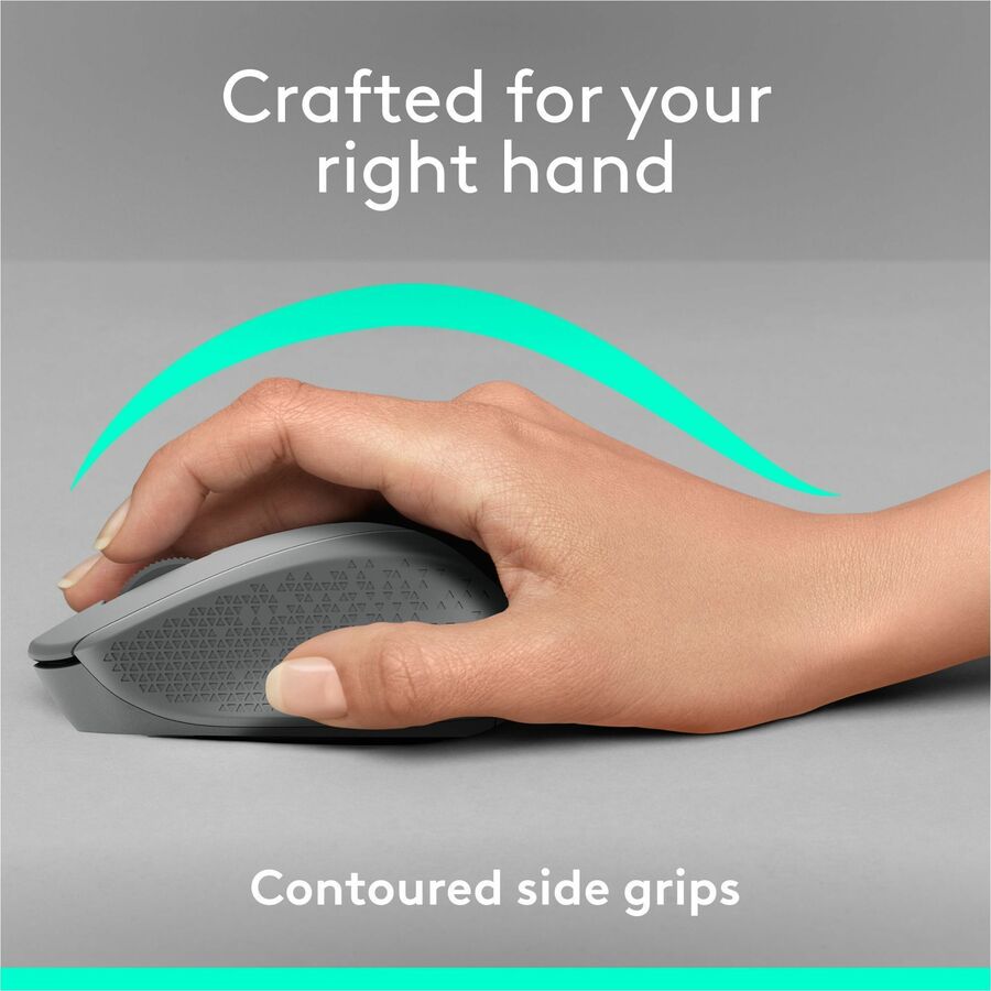 Logitech M330 SILENT PLUS Wireless Mouse, 2.4GHz with USB Receiver, Optical Tracking, Quiet & Lightweight, Gray — 910-004908