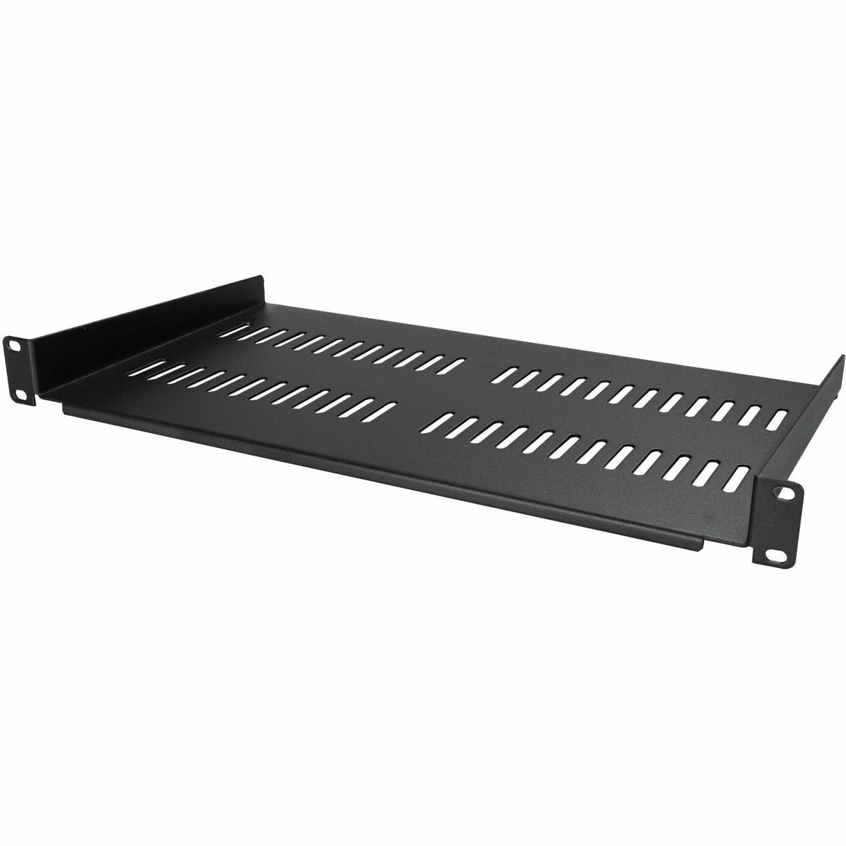 StarTech.com 1U Vented Server Rack Cabinet Shelf - Fixed 10in Deep Cantilever Rackmount Tray for 19" Data/AV/Network Enclosure w/Cage Nuts — CABSHELFV1U