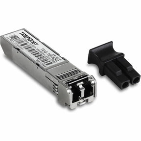 TRENDnet 10GBASE-SR SFP+ Multi Mode LC Module, TEG-10GBSR, Supports Distances up to 300m (984 feet), Hot Pluggable Fiber SFP+ Transceiver, 850nm Wavelength, Lifetime Protection, Silver — TEG-10GBSR
