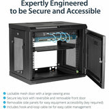 StarTech.com 2-Post 9U Wall Mount Network Cabinet, 19" Wall-Mounted Server Rack for Data / IT Equipment, Small Lockable Rack Enclosure — RK9WALM