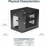 StarTech.com 2-Post 9U Wall Mount Network Cabinet, 19" Wall-Mounted Server Rack for Data / IT Equipment, Small Lockable Rack Enclosure — RK9WALM