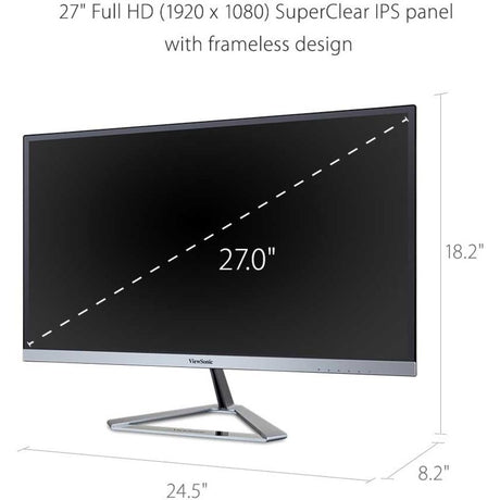 ViewSonic VX2776-SMHD 27 Inch 1080p IPS Monitor with FreeSync, Ultra-Thin Bezels, HDMI and DisplayPort — VX2776-SMHD