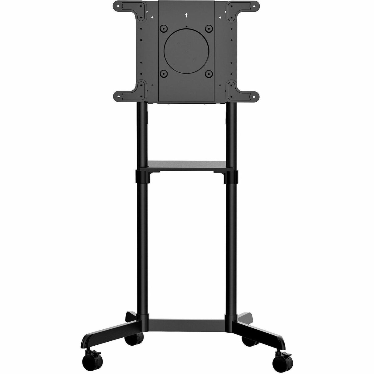 StarTech.com Mobile TV Cart, Portable Rolling TV Stand, 37-70 inch VESA Display Mount (154lb/70kg), Shelf & Storage, Rotate/Tilt Display — MBLTVSTNDEC