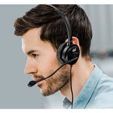 Adesso USB Single-Sided Headset with Adjustable Microphone- Noise Cancelling- Mono - USB - Wired - Over-the-head - 6 ft Cable -, Omni-directional Microphone - Black — XtreamP1