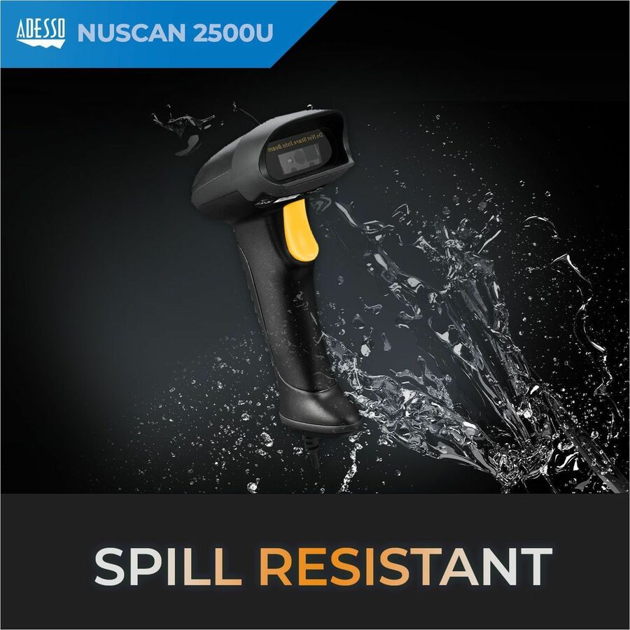 Adesso NuScan 2500TU Spill Resistant Antimicrobial 2D Barcode Scanner — NUSCAN2500TU