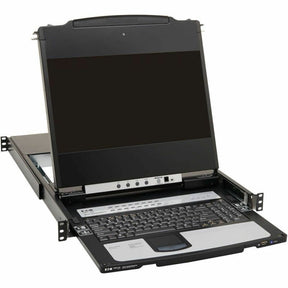 Eaton Tripp Lite Series NetDirector 16-Port DisplayPort KVM Switch Console with 17 in. LCD, Dual Rail, 1U Rack-Mount, TAA — B030-DP16-17D