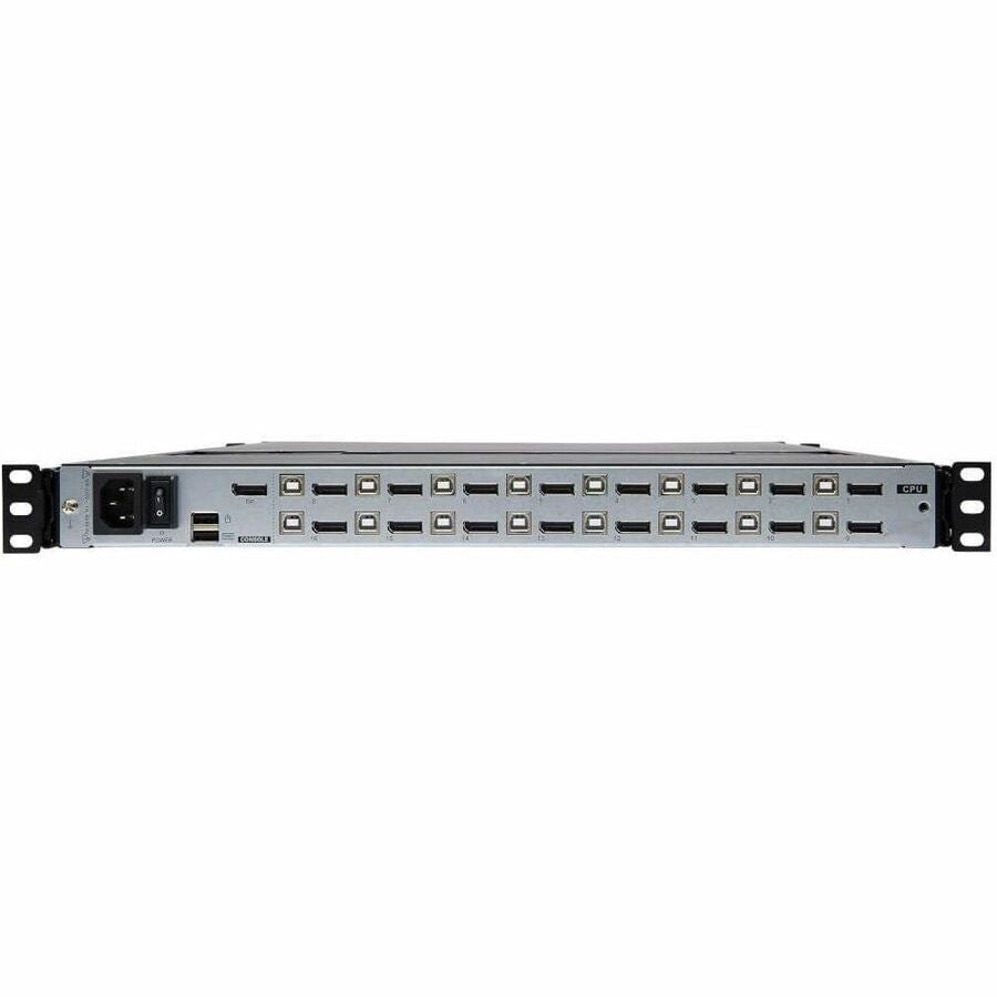 Eaton Tripp Lite Series NetDirector 16-Port DisplayPort KVM Switch Console with 17 in. LCD, Dual Rail, 1U Rack-Mount, TAA — B030-DP16-17D