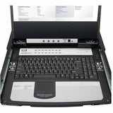 Eaton Tripp Lite Series NetDirector 16-Port DisplayPort KVM Switch Console with 17 in. LCD, Dual Rail, 1U Rack-Mount, TAA — B030-DP16-17D
