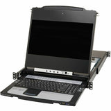 Eaton Tripp Lite Series NetDirector 16-Port DisplayPort KVM Switch Console with 17 in. LCD, Dual Rail, 1U Rack-Mount, TAA — B030-DP16-17D