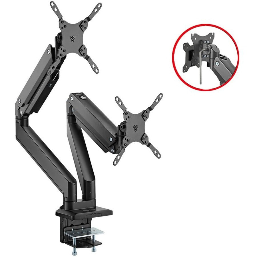 SIIG Dual Monitor Heavy-Duty Premium Aluminum Gas Spring Desk Mount - up to 43" — CE-MT3011-S1