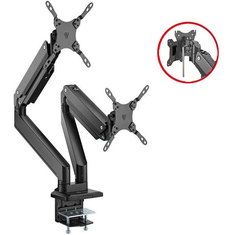 SIIG Dual Monitor Heavy-Duty Premium Aluminum Gas Spring Desk Mount - up to 43" — CE-MT3011-S1