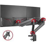 SIIG Dual Monitor Heavy-Duty Premium Aluminum Gas Spring Desk Mount - up to 43" — CE-MT3011-S1