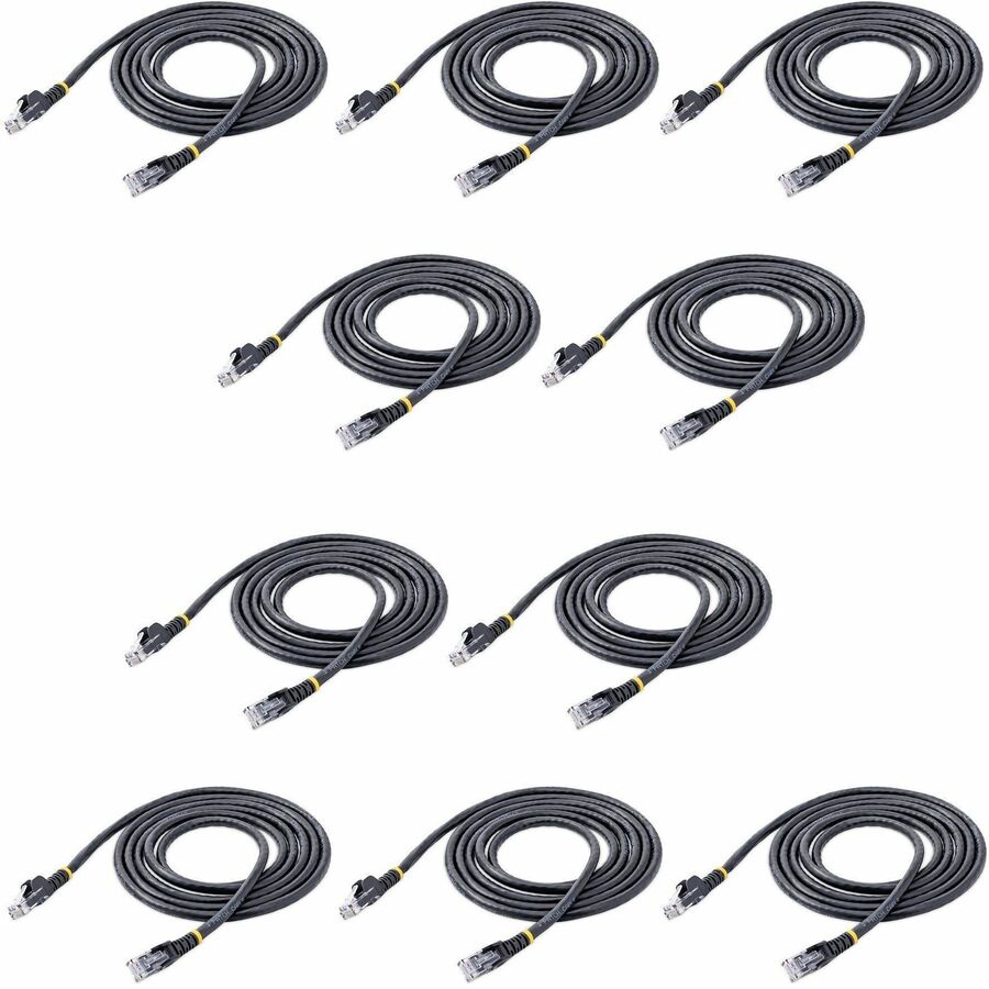 StarTech.com 6 ft. CAT6 Ethernet Cable - 10 Pack - ETL Verified - Black CAT6 Patch Cord - Snagless RJ45 Connectors - 24 AWG - UTP — N6PATCH6BK10PK