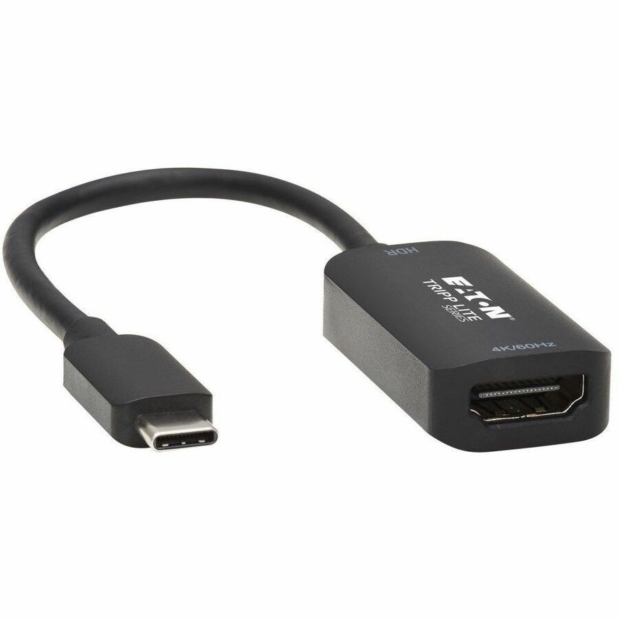 Eaton Tripp Lite Series USB-C to HDMI Active Adapter Cable (M/F), 4K 60 Hz, HDR, 4:4:4, DP 1.2 Alt Mode, HDCP 2.2, Black, 6 in. (15.2 cm) — U444-06N-HDR-B