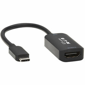 Eaton Tripp Lite Series USB-C to HDMI Active Adapter Cable (M/F), 4K 60 Hz, HDR, 4:4:4, DP 1.2 Alt Mode, HDCP 2.2, Black, 6 in. (15.2 cm) — U444-06N-HDR-B