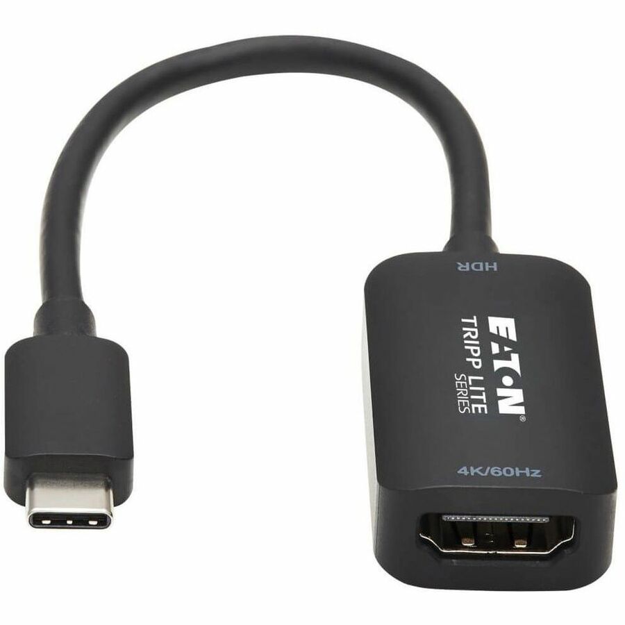 Eaton Tripp Lite Series USB-C to HDMI Active Adapter Cable (M/F), 4K 60 Hz, HDR, 4:4:4, DP 1.2 Alt Mode, HDCP 2.2, Black, 6 in. (15.2 cm) — U444-06N-HDR-B