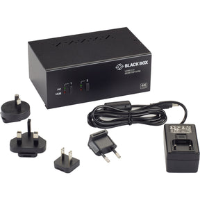 Black Box KVM Switch - 2-Port, Dual-Monitor, HDMI 2.0, 4K 60Hz, USB 3.0 Hub, Audio — KV6222H