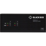 Black Box KVM Switch - 2-Port, Dual-Monitor, HDMI 2.0, 4K 60Hz, USB 3.0 Hub, Audio — KV6222H