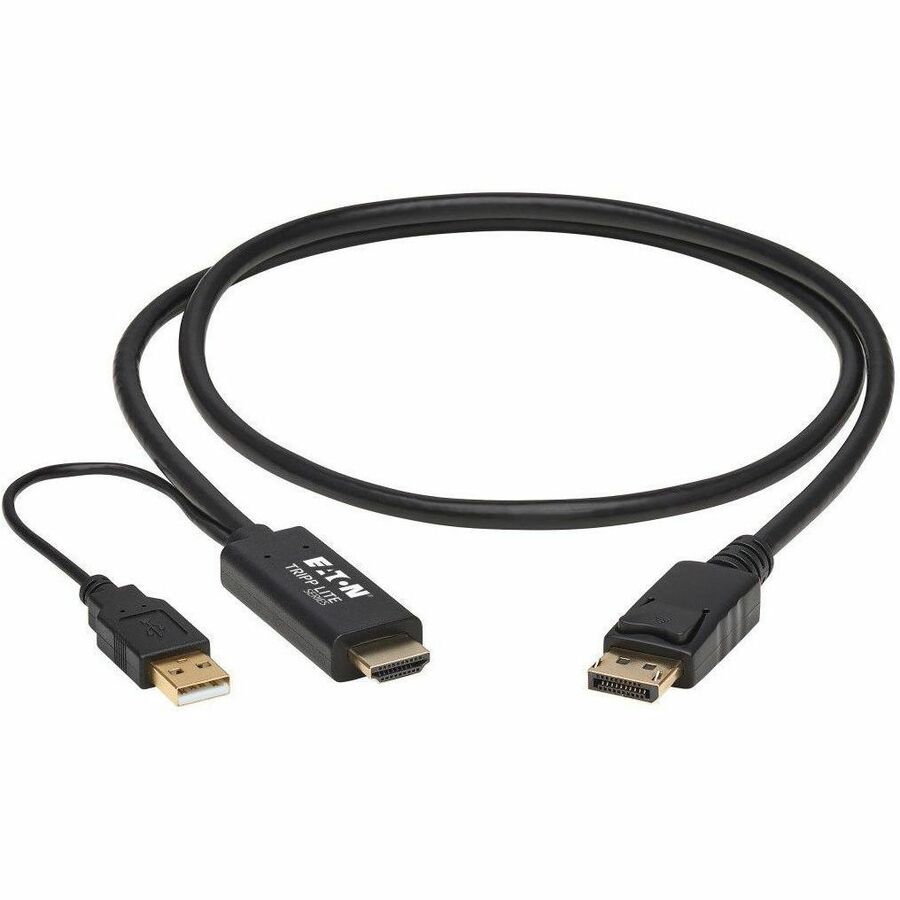 Eaton Tripp Lite Series HDMI to DisplayPort Active Adapter Cable (M/M) - 4K, USB Power, Black, 1 m (3.3 ft.) — P567-01M