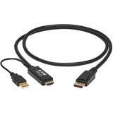 Eaton Tripp Lite Series HDMI to DisplayPort Active Adapter Cable (M/M) - 4K, USB Power, Black, 1 m (3.3 ft.) — P567-01M