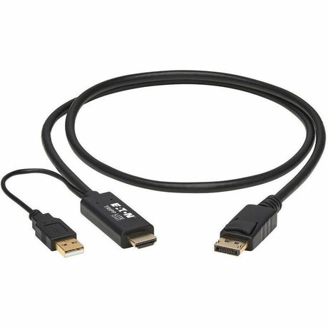 Eaton Tripp Lite Series HDMI to DisplayPort Active Adapter Cable (M/M) - 4K, USB Power, Black, 1 m (3.3 ft.) — P567-01M