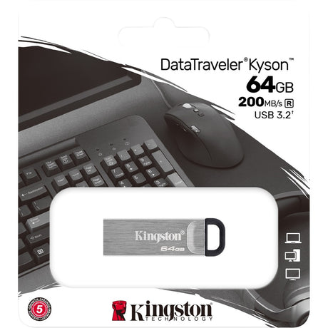Kingston DataTraveler Kyson 64GB USB 3.2 (Gen 1) Type A Flash Drive — DTKN/64GB