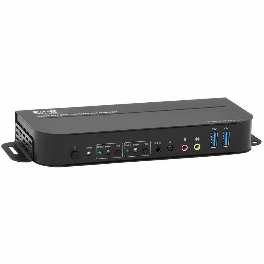 Eaton Tripp Lite Series 2-Port DisplayPort/USB KVM Switch - 4K 60 Hz, HDR, HDCP 2.2, IR, DP 1.4, USB Sharing, USB 3.0 Cables — B005-DPUA2-K