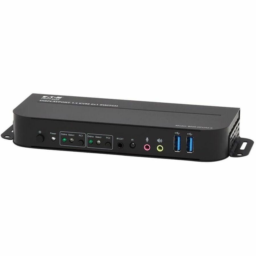 Eaton Tripp Lite Series 2-Port DisplayPort/USB KVM Switch - 4K 60 Hz, HDR, HDCP 2.2, IR, DP 1.4, USB Sharing, USB 3.0 Cables — B005-DPUA2-K