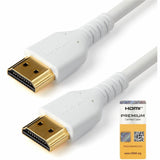 StarTech.com 2m Premium Certified HDMI 2.0 Cable with Ethernet - 6ft High Speed UHD 4K 60Hz HDR Durable Rugged Ultra HD HDMI Monitor Cord — RHDMM2MPW