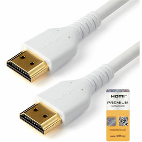 StarTech.com 2m Premium Certified HDMI 2.0 Cable with Ethernet - 6ft High Speed UHD 4K 60Hz HDR Durable Rugged Ultra HD HDMI Monitor Cord — RHDMM2MPW