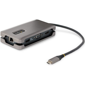 StarTech.com USB-C Multiport Adapter, HDMI/VGA, 4K 60Hz, 3-Port USB Hub, 100W PD Pass-Through, GbE, Mini Docking Station, 1ft/30cm Cable — DKT31CVHPD3