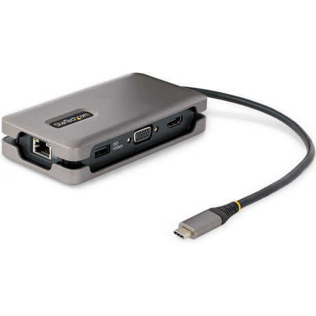 StarTech.com USB-C Multiport Adapter, HDMI/VGA, 4K 60Hz, 3-Port USB Hub, 100W PD Pass-Through, GbE, Mini Docking Station, 1ft/30cm Cable — DKT31CVHPD3
