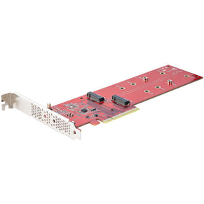 StarTech.com Dual M.2 PCIe SSD Adapter Card, x8 / x16 Dual NVMe or AHCI M.2 SSD to PCI Express 4.0, Up to 7.8GBps/Drive, For 2242/2260/2280/22110mm PCIe M-Key M2 SSDs, Bifurcation Required - PC/Linux Compatible — DUAL-M2-PCIE-CARD-B