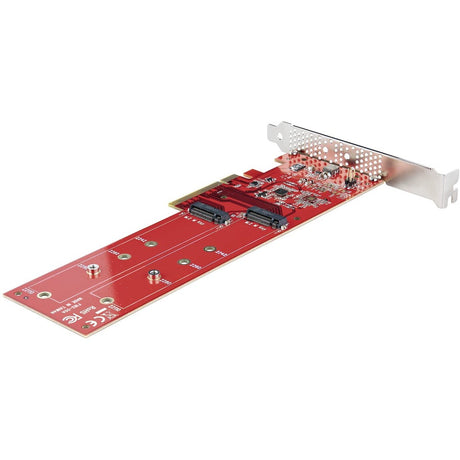 StarTech.com Dual M.2 PCIe SSD Adapter Card, x8 / x16 Dual NVMe or AHCI M.2 SSD to PCI Express 4.0, Up to 7.8GBps/Drive, For 2242/2260/2280/22110mm PCIe M-Key M2 SSDs, Bifurcation Required - PC/Linux Compatible — DUAL-M2-PCIE-CARD-B